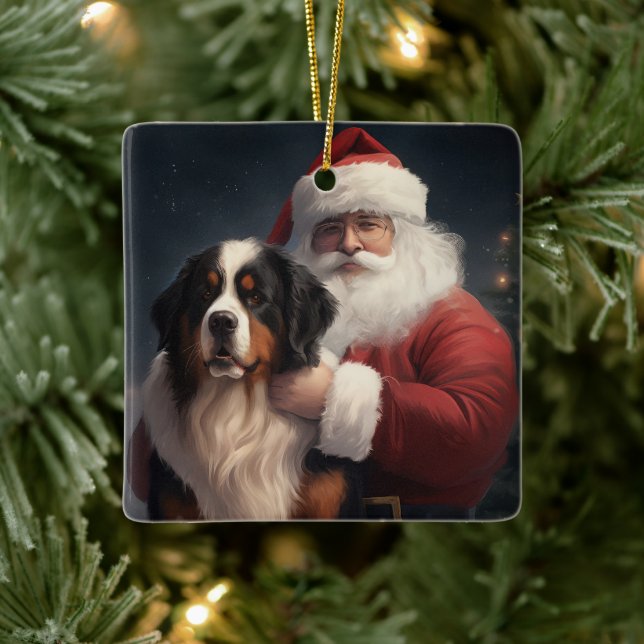 Adorno De Cerámica Navidades festivos Bernese Mountain Dog Santa Clau (Árbol)