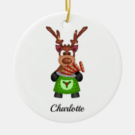 Adorno De Cerámica Navidades festivos bonitos reno personalizado