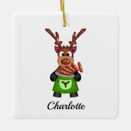 Adorno De Cerámica Navidades festivos bonitos reno personalizado