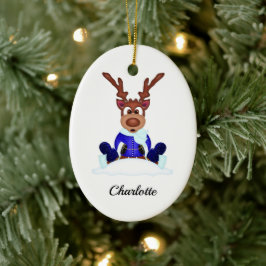 Adorno De Cerámica Navidades festivos bonitos reno personalizado