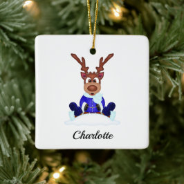 Adorno De Cerámica Navidades festivos bonitos reno personalizado