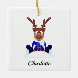 Adorno De Cerámica Navidades festivos bonitos reno personalizado