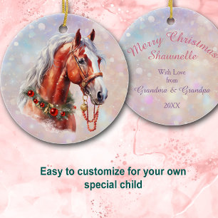 Adorno De Cerámica Navidades festivos Hija de caballo