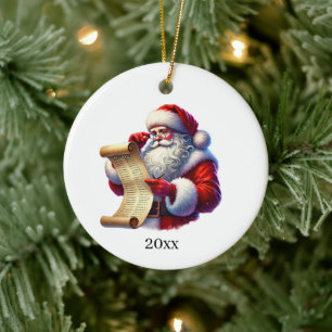 Adorno De Cerámica Navidades festivos Santa agrega año y mensaje