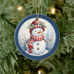 Adorno De Cerámica navidades festivos snowman agregar mensaje de fech<br><div class="desc">navidades festivos snowman añadir mensaje de fecha Ornamento cerámico</div>