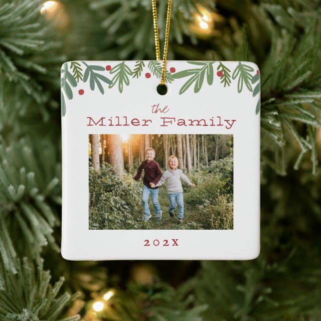 Adorno De Cerámica Navidades festivos tarjeta de vacaciones de botáni (Árbol)