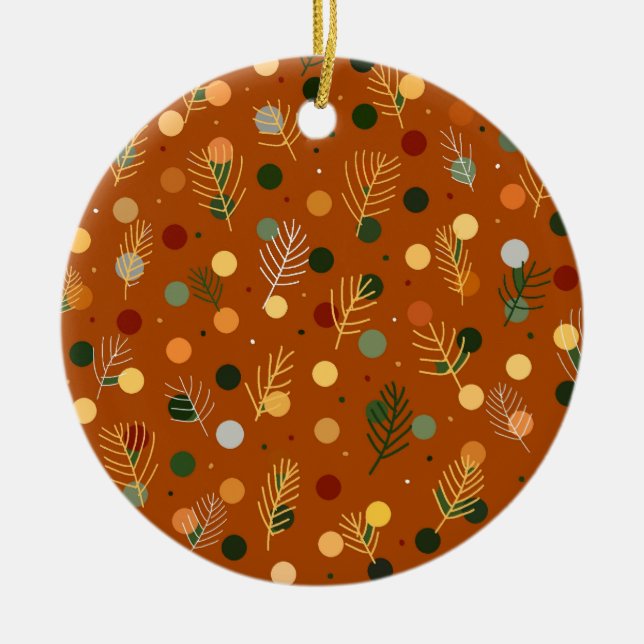 Adorno De Cerámica Navidades festivos y patrón de Año Nuevo (Frente)