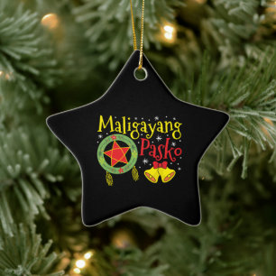 Adorno De Cerámica Navidades filipinos Maligayang Pasko