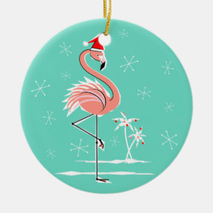 Adorno De Cerámica Navidades Flamingo Comodidad de texto