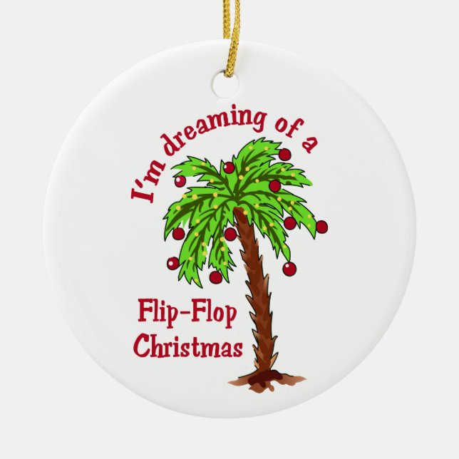 Adorno De Cerámica Navidades Flip Flop (Frente)