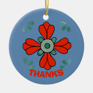Adorno De Cerámica Navidades Flor, añadir, editar texto