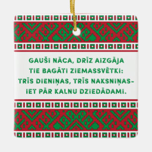Adorno De Cerámica Navidades Folk Song I Latviesu Tautasdziesma
