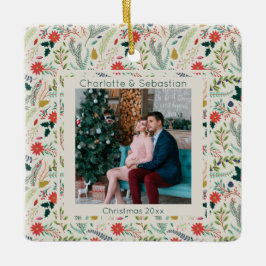 Adorno De Cerámica Navidades foto de follaje de invierno personalizad