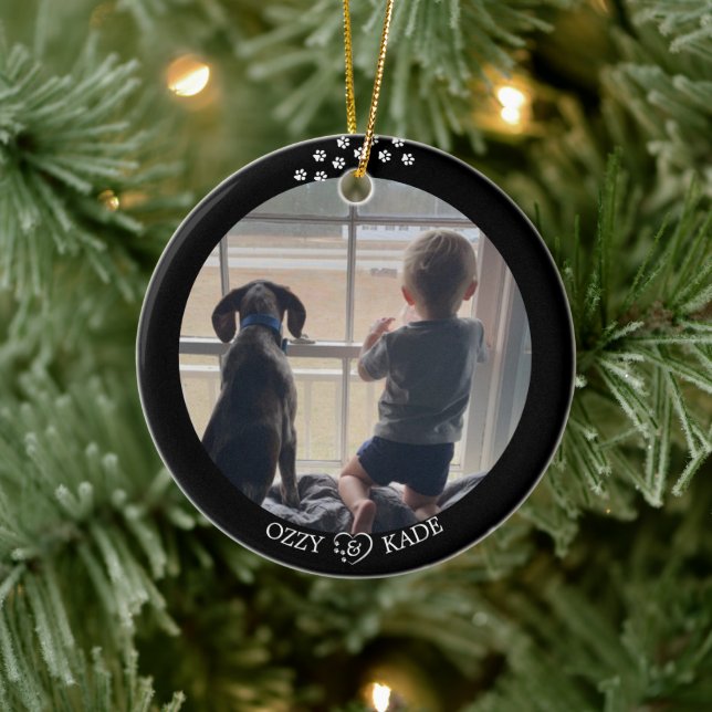 Adorno De Cerámica Navidades foto de Mascota infantil personalizado d (Árbol)