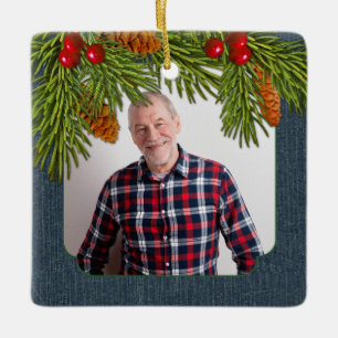 Adorno De Cerámica Navidades fotográficos conmemorativos de Blue Den