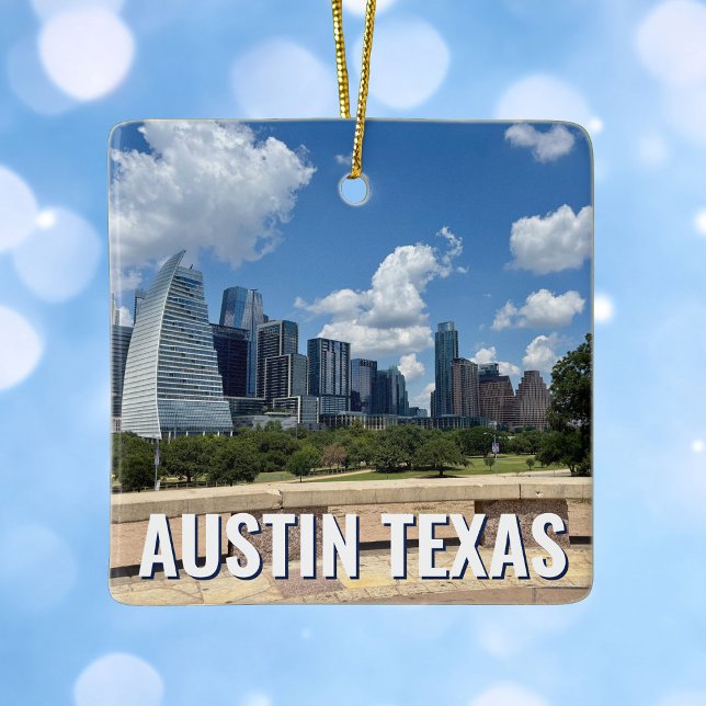 Adorno De Cerámica Navidades fotográficos de Austin Texas City Skylin (Subido por el creador)