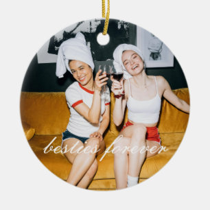 Adorno De Cerámica Navidades fotográficos de Besties Forever Friendsh