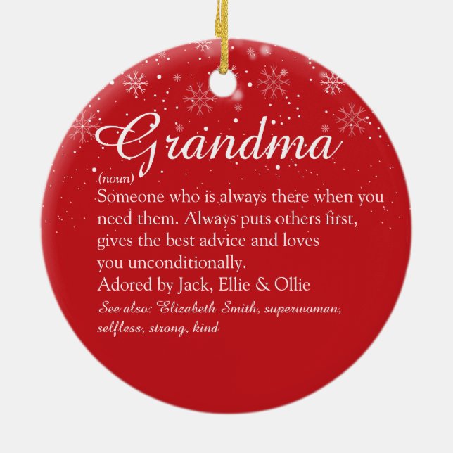 Adorno De Cerámica Navidades fotográficos de definición de abuela Nan (Atrás)