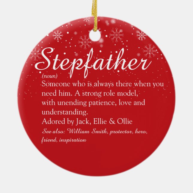 Adorno De Cerámica Navidades fotográficos de definición de Stepdad (Atrás)