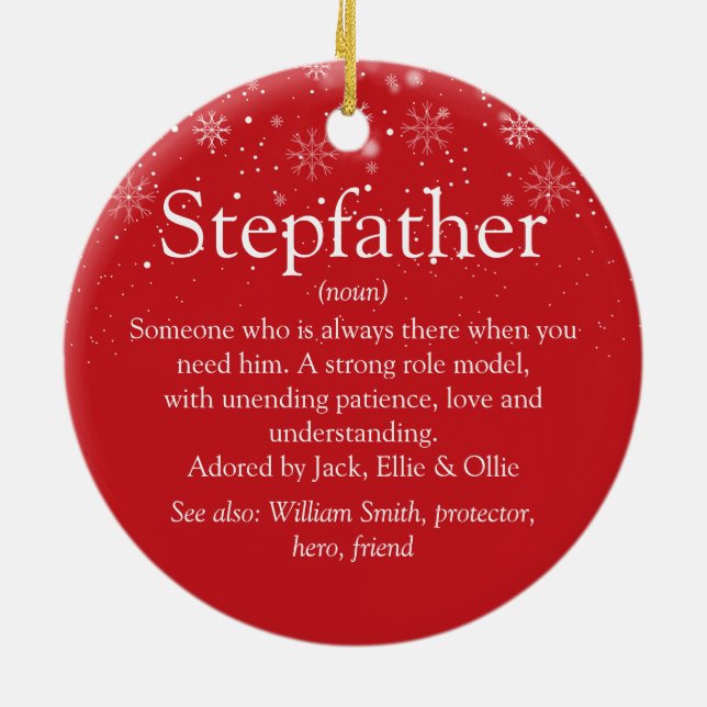 Adorno De Cerámica Navidades fotográficos de definición de Stepdad (Atrás)