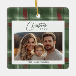 Adorno De Cerámica Navidades fotográficos de Tartán Plaid
