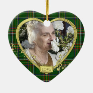 Adorno De Cerámica Navidades fotográficos del Green Irish Tartan Memo