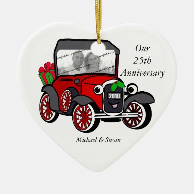 Adorno De Cerámica Navidades fotográficos del modelo A (Frente)