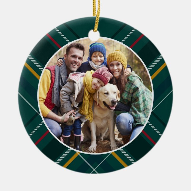 Adorno De Cerámica Navidades fotográficos familiares con marco de pro (Frente)