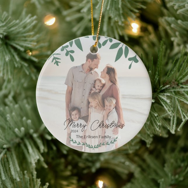 Adorno De Cerámica Navidades fotográficos familiares de destino de va (Árbol)
