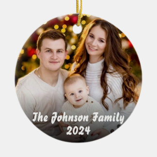 Adorno De Cerámica Navidades fotográficos familiares personalizados