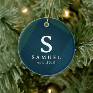 Adorno De Cerámica Navidades fotográficos iniciales clásicos y elegan