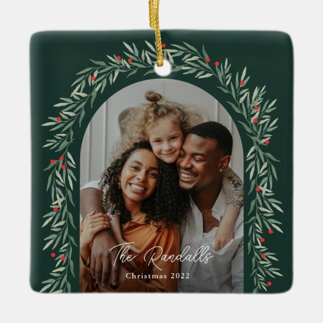 Adorno De Cerámica Navidades fotográficos modernos de Green Arch (Anverso)
