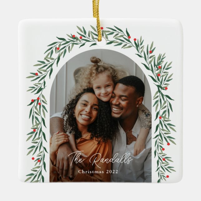 Adorno De Cerámica Navidades fotográficos modernos de Green Arch (Anverso)
