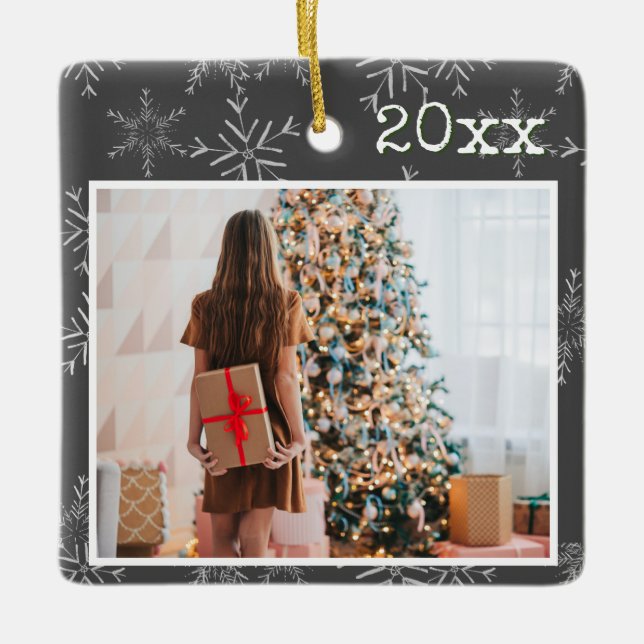 Adorno De Cerámica Navidades fotográficos personalizados (Anverso)