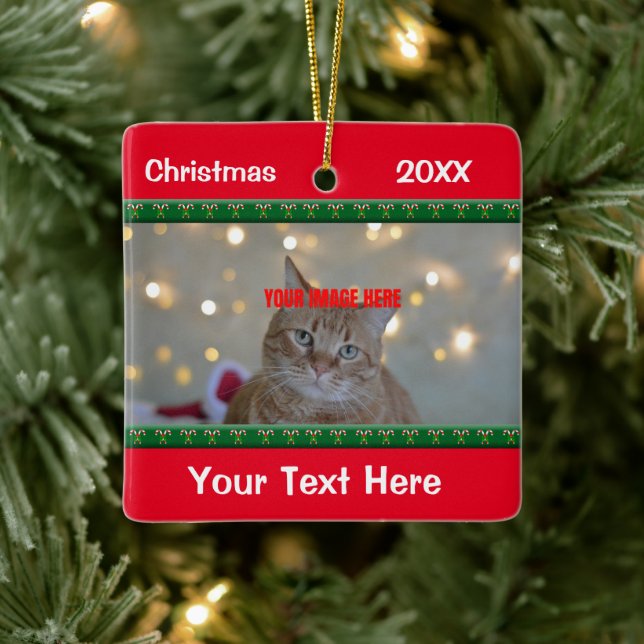 Adorno De Cerámica Navidades fotográficos personalizados (Árbol)