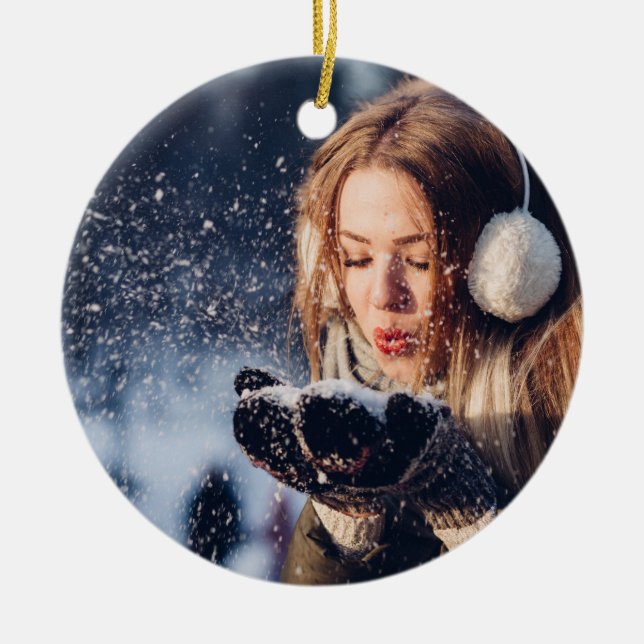 Adorno De Cerámica Navidades fotográficos Personalizados personalizad (Frente)