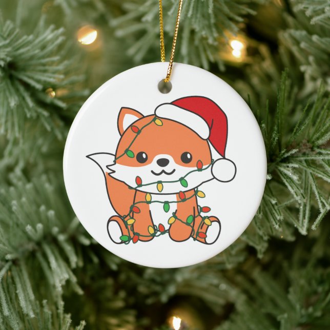Adorno De Cerámica Navidades Fox de Animales de Invierno (Árbol)