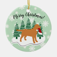 Navidades Fox Red Labrador Evergreen Snowflakes
