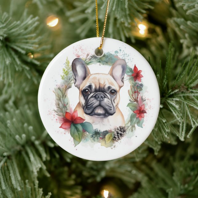 Adorno De Cerámica Navidades franceses de Bulldog escribieron un post (Árbol)