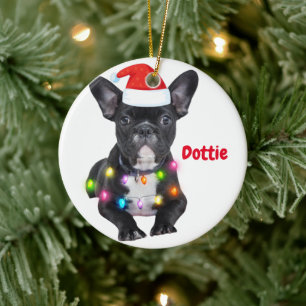 Adorno De Cerámica navidades franceses regalos para amantes del bulld
