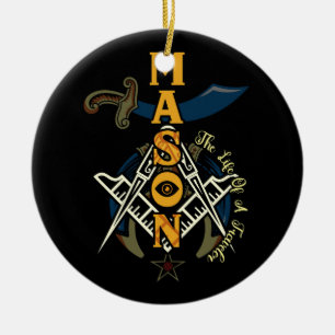 Adorno De Cerámica Navidades Freemason Noble Shriner Mason The Life O