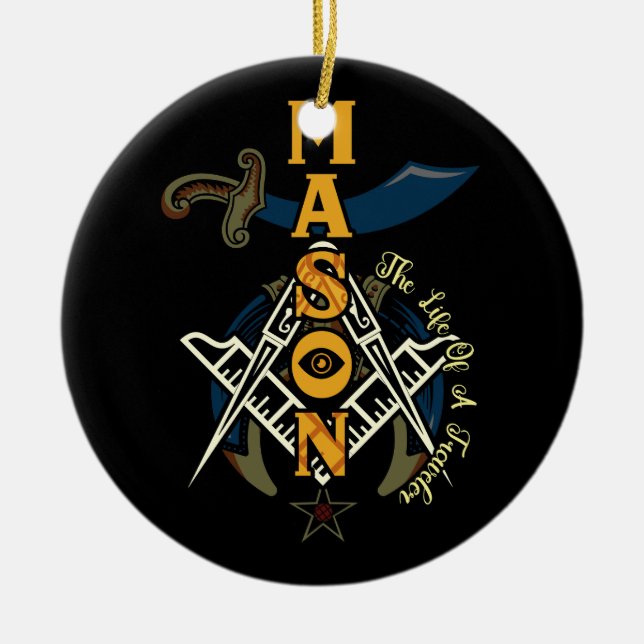 Adorno De Cerámica Navidades Freemason Noble Shriner Mason The Life O (Frente)