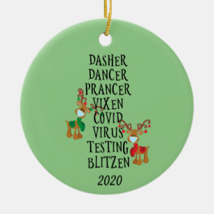 Adorno De Cerámica Navidades Funny Reindeer Names Covid 2020
