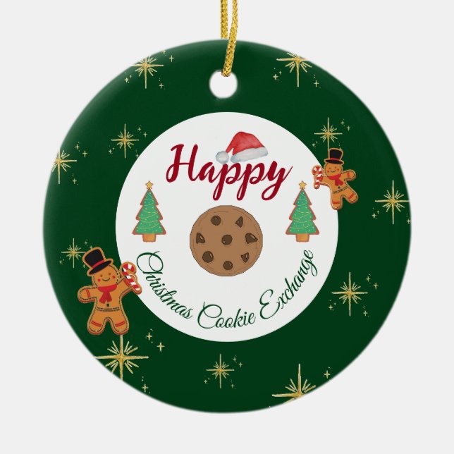 Adorno De Cerámica Navidades galletas intercambian pan de jengibre ve (Frente)