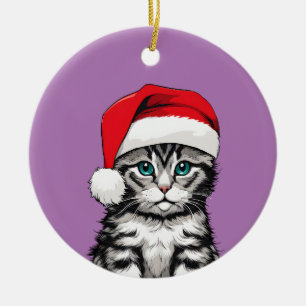 Adorno De Cerámica Navidades gatitos