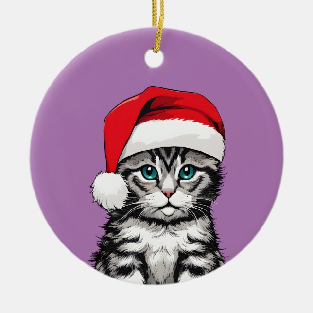 Adorno De Cerámica Navidades gatitos (Frente)