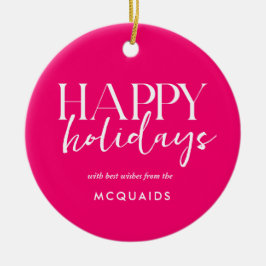 Adorno De Cerámica Navidades geométricos modernos rosados