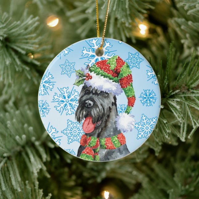 Adorno De Cerámica Navidades Giant Schnauzer (Árbol)