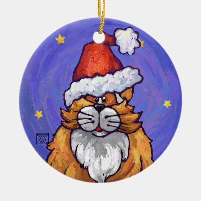 Adorno De Cerámica Navidades Ginger Cat (Frente)