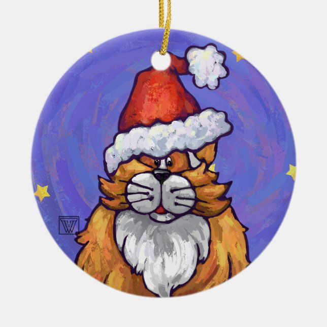 Adorno De Cerámica Navidades Ginger Cat (Frente)